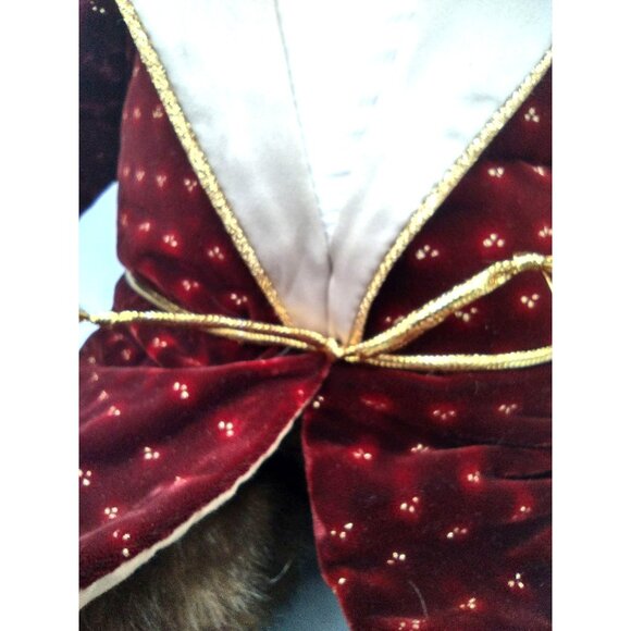 Applause Teddy Bear Red Evening Robe Slippers Vintage 1986 23 Inches Soft Plush - Picture 9 of 16